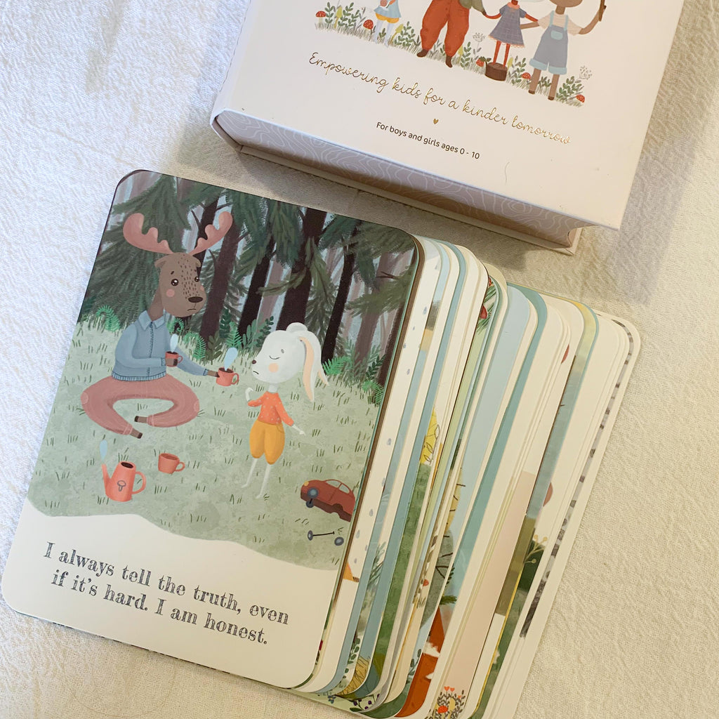 Children toddler affirmation cards for confidence and encouraging emotional connection with child